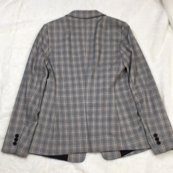NWT Banana Republic 2 Jacket Plaid Black White Gold $139.99 Trending Boyfriend - Picture 4 of 8